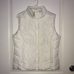 White puffer vest